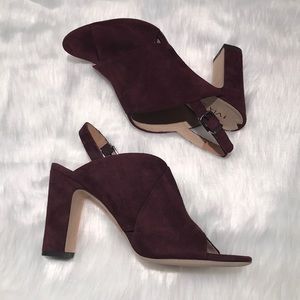 Via Spiga burgundy suede heels