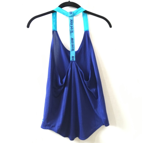 Nike Small Tank Top Dri-Fit Blue Loose Racerback - Picture 3 of 5