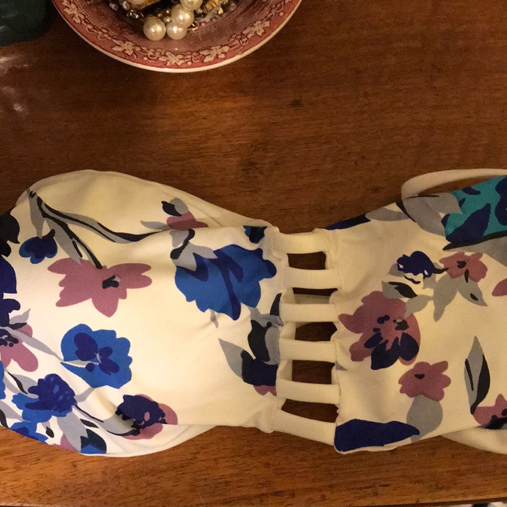 Khongboon two piece floral reversible bikini