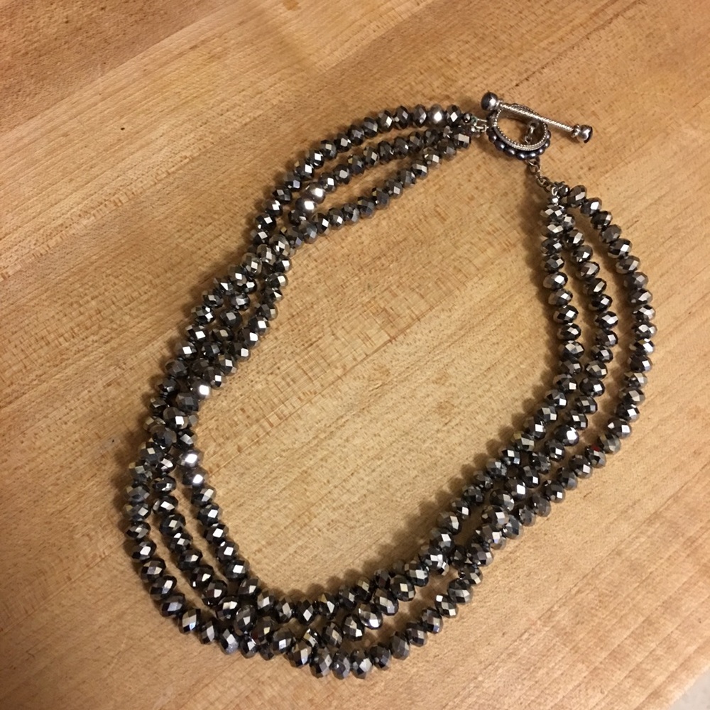 Multi strand necklace 17in dark bronze