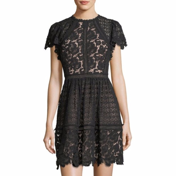 Rebecca Taylor Dresses & Skirts - Rebecca Taylor Short Sleeve Mixed Lace Dress