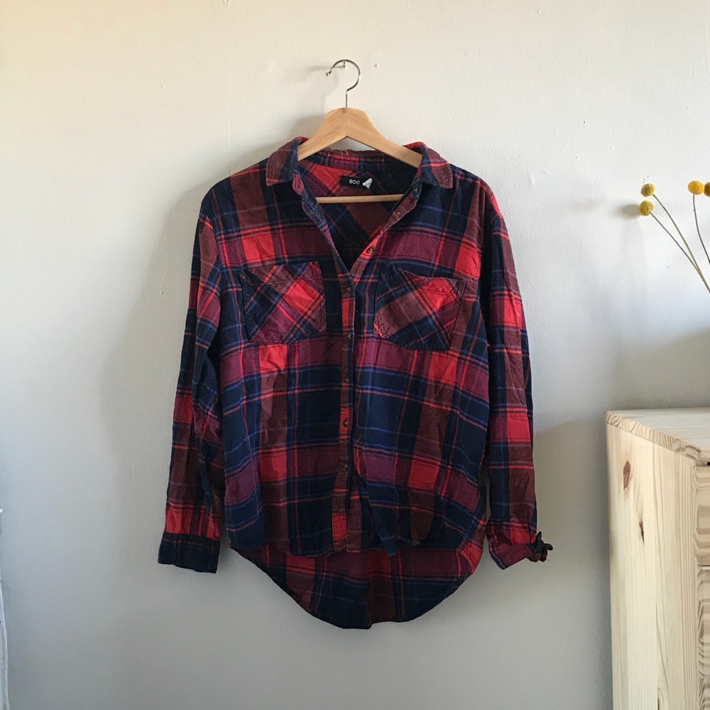 UO BDG Red Flannel Buttondown
