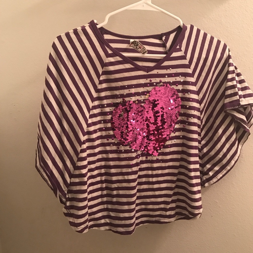 Purple & White Striped Top