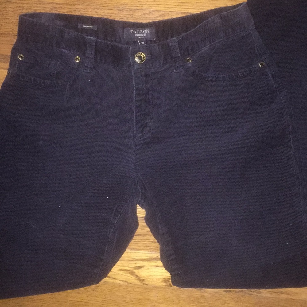 Talbots Signature Boot Cut Black Corduroy Pants