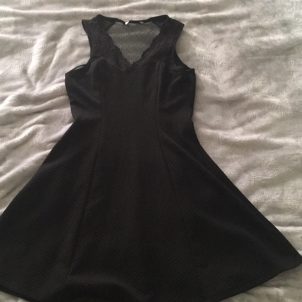 Black fit and flare dress