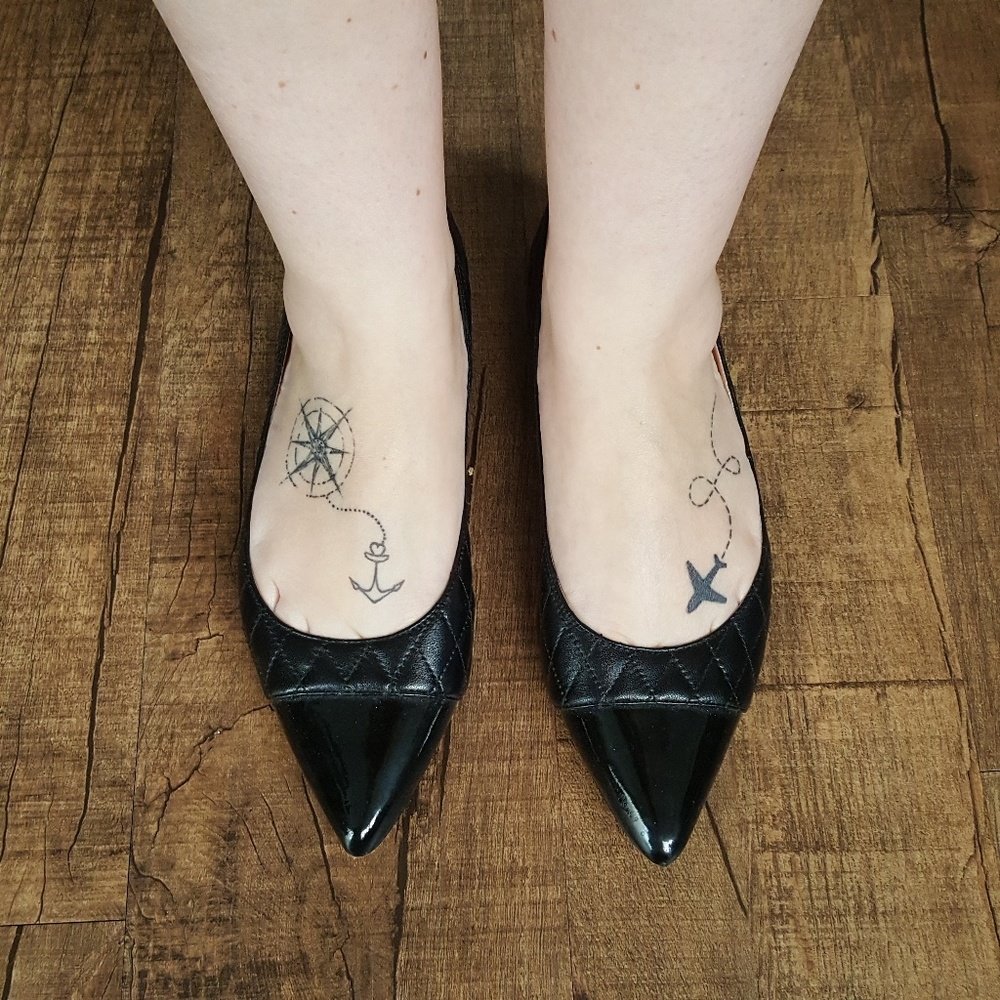 Cole Haan quilted black patent pointy flats