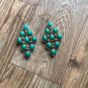 Green dangle earrings