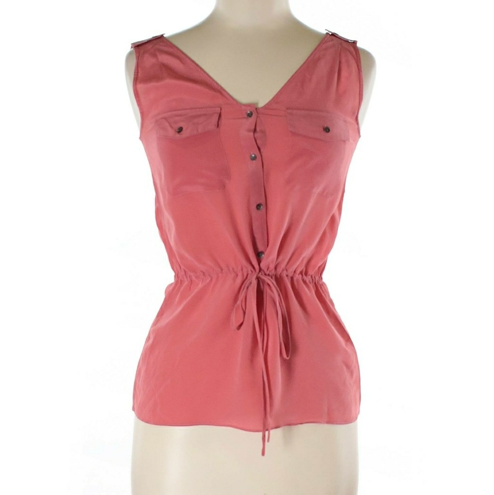 Banana Republic deep blush cinched waist blouse