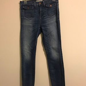 Madewell Sz 27 High Riser Crop Sailor Pockets