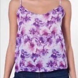 American Apparel floral purple chiffon tank // sm