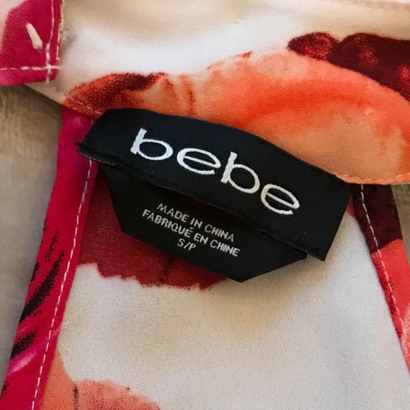 Small BEBE Beaded Floral Blouse Brand New! - Picture 6 of 6