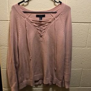 Lace up sweater