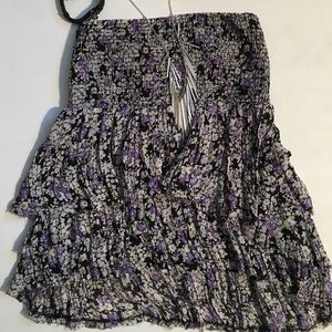 FREE PEOPLE STRAPLESS CHIFFON TIERED TOP