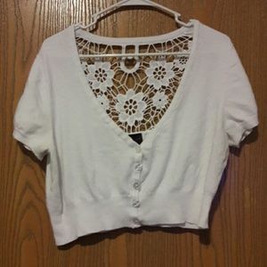 White button-up shrug/cardigan