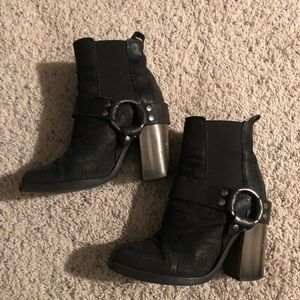 All Saints Leather Boots w/harness women’s 36 (6)