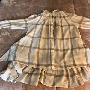 Free people cute plaid print top