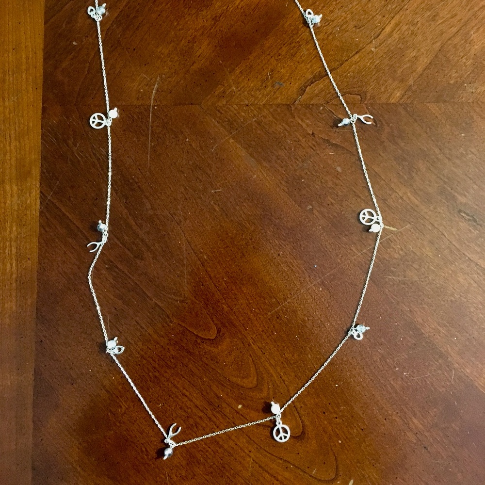 long charm necklace