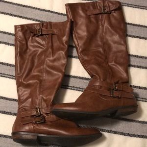Tall Brown Faux Leather boots