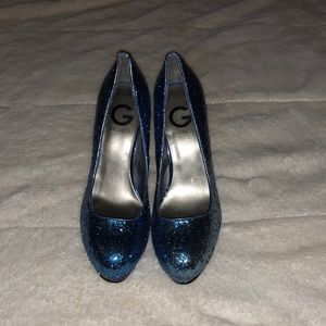 Sequin ombré blue heels by Guess