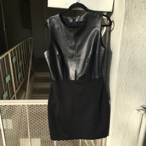 NEW Black leather and fabric Kenneth Cole dress