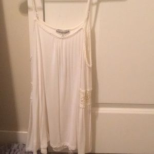 White shoulder peep shirt