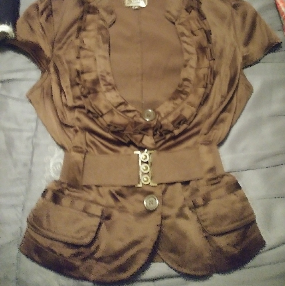 Brown Waist Length Shirt