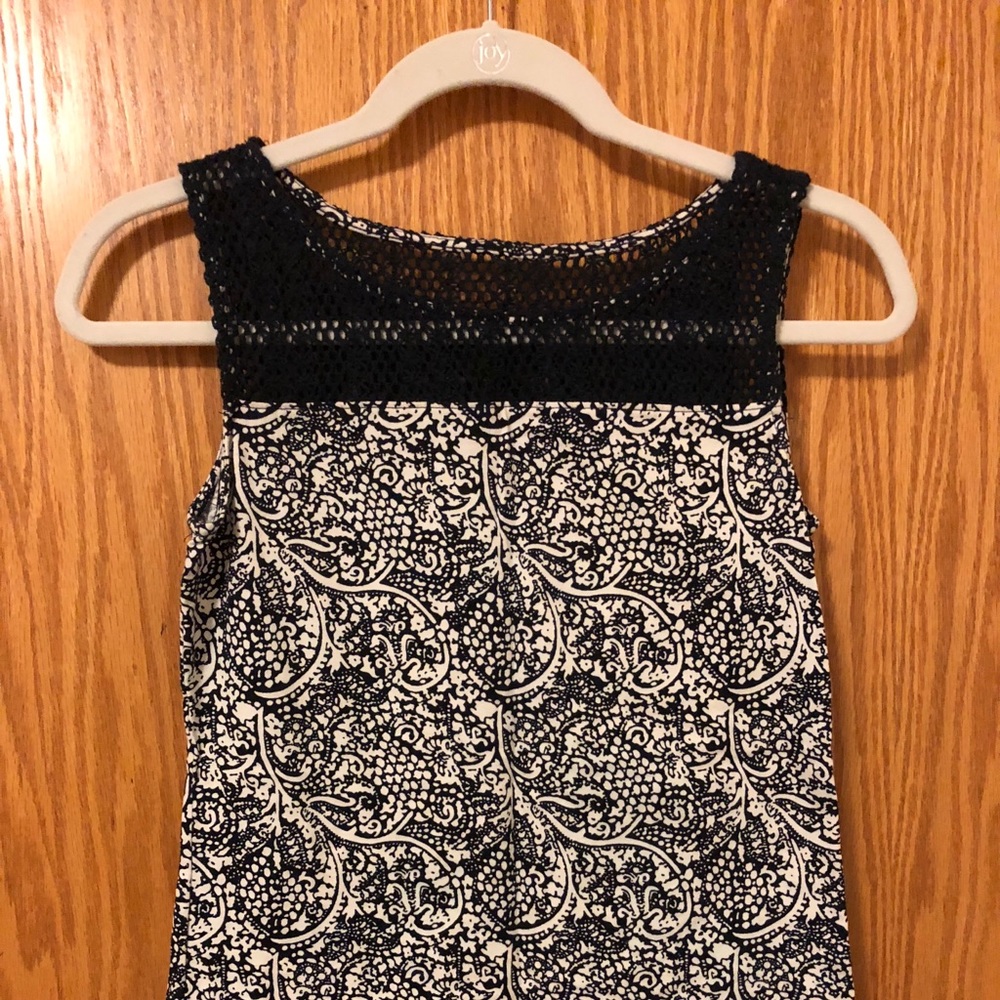 Navy Mosaic crocheted tank top