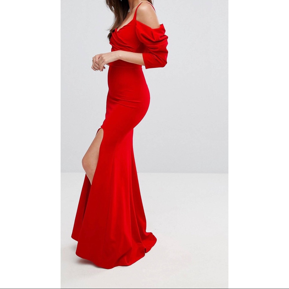 Long red evening dress