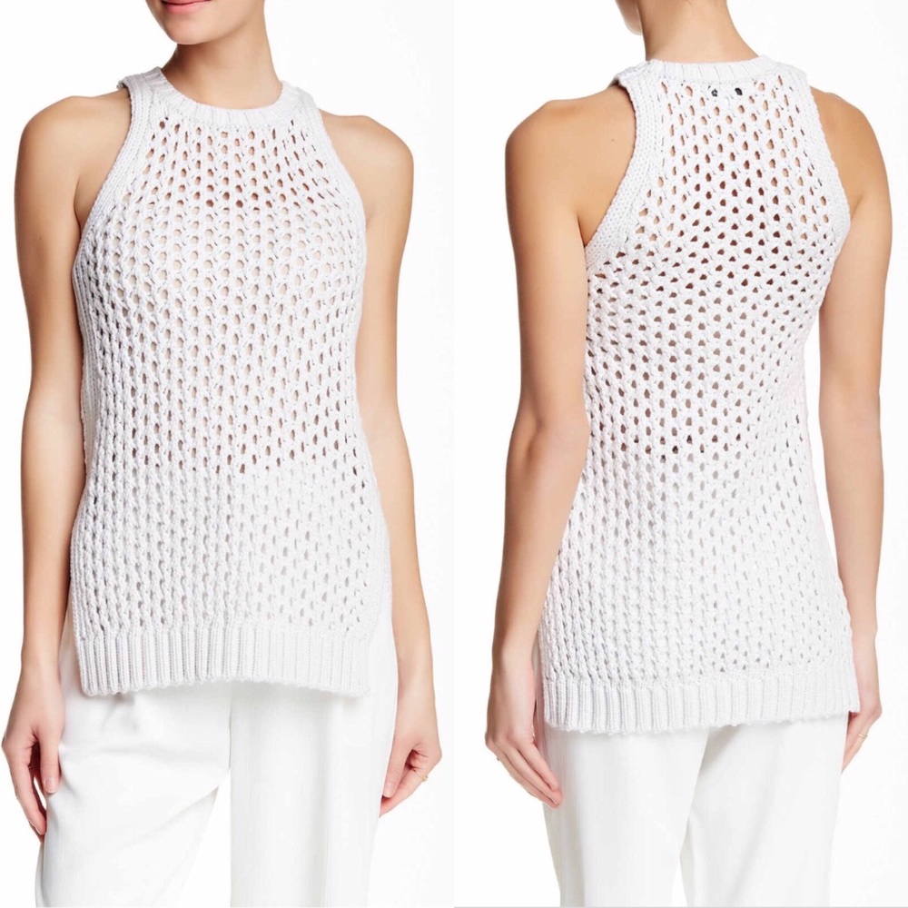 Derick Lamb 10 Corsby Open Knit Sleeveless Blouse