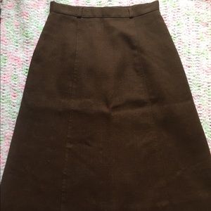 Vintage Brown Wool Skirt