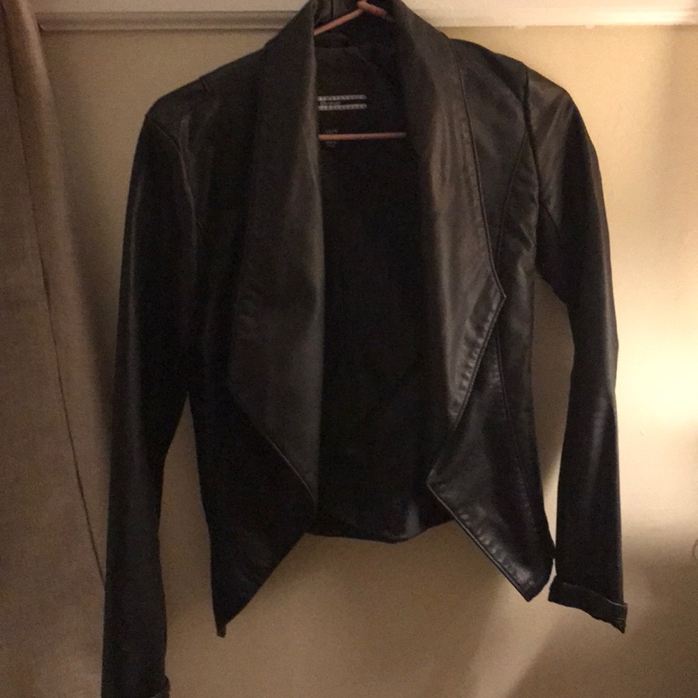 Faux fur leather jacket