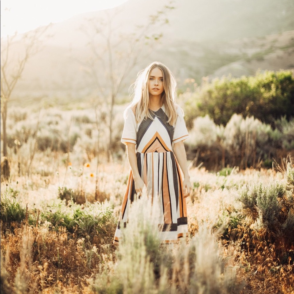 Midi length dress by Piper & Scoot. The Eleanor.