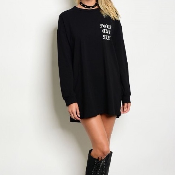 6 God “Made in the Six” Long-Sleeve T-Shirt/Dress - Picture 3 of 6