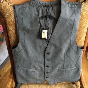 Gray John Varvatos Skull button Down Vest Size 44