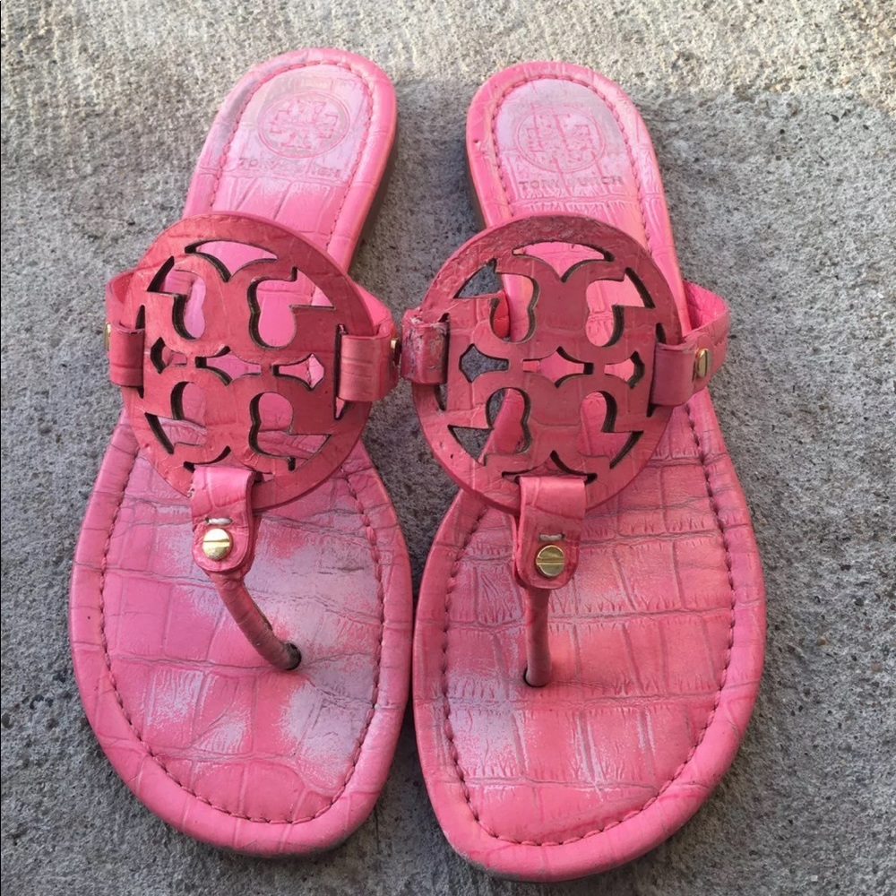 Tory Burch Pink Snakeskin Sandals