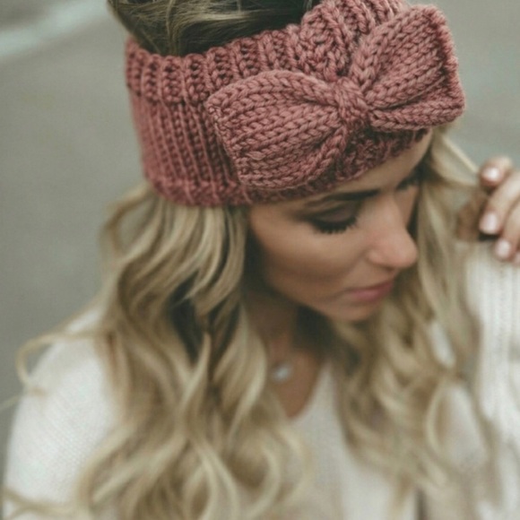 🦄 Host Pick Dusty Rose Bow Headband 🦄 - Picture 3 of 4