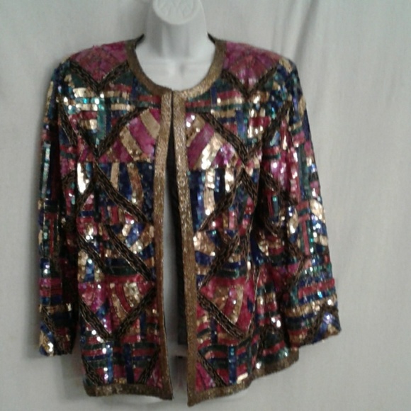 multi color sequin cardigan