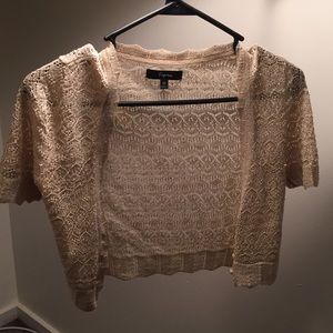 Express gold cap sleeved shawl