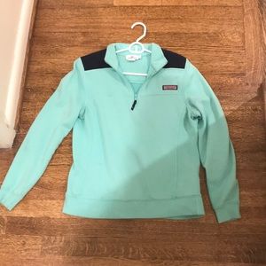 Vineyard Vines light blue half-zip pull over