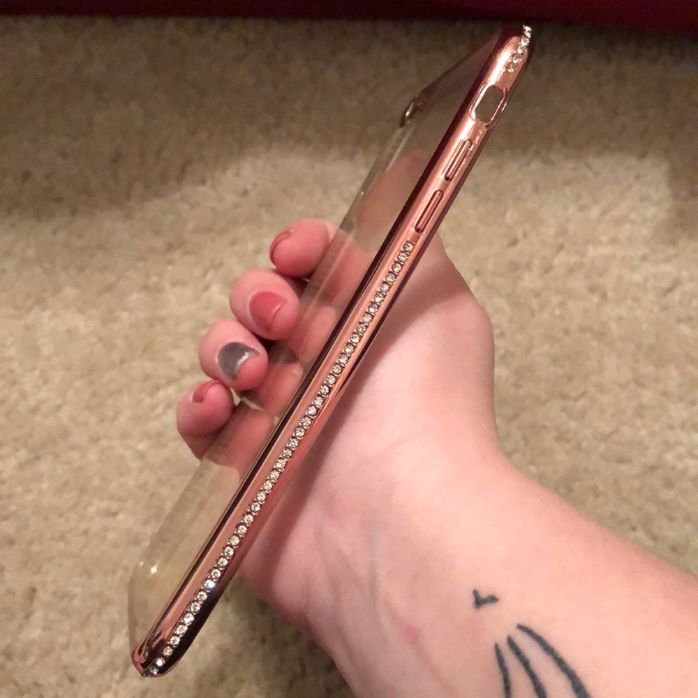 Clear Case with Rhinestone Accents