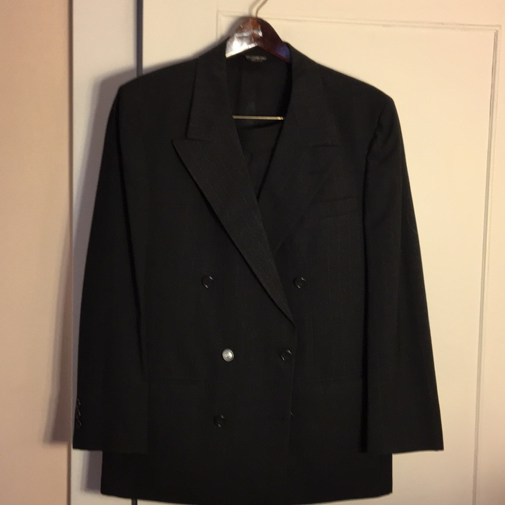 PBM suit size 6 grey pinstripe - blazer & skirt