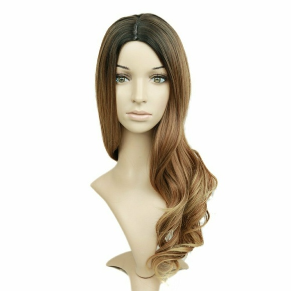 Black Brown Blonde Ombre Wig