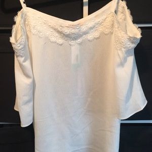 Your story white off the shoulder lace top