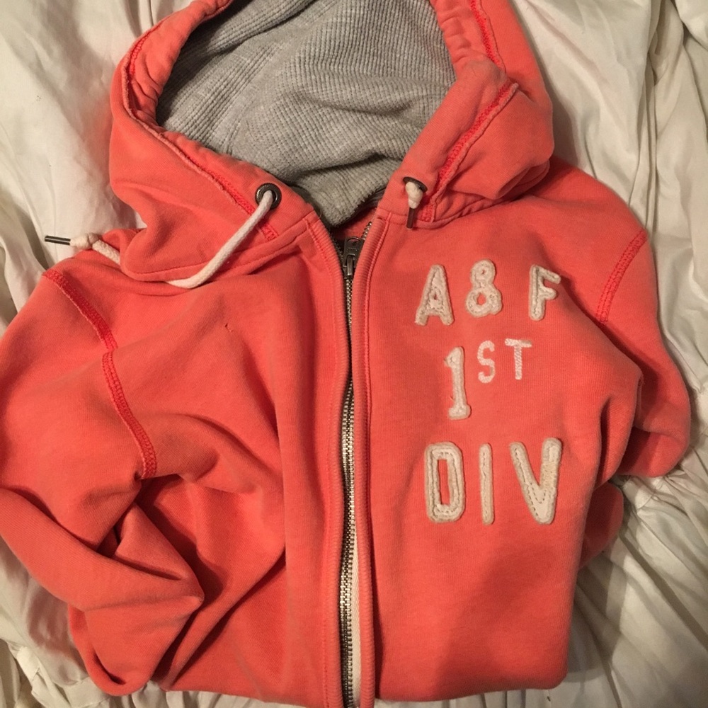 Orange zip up Abercrombie hoodie