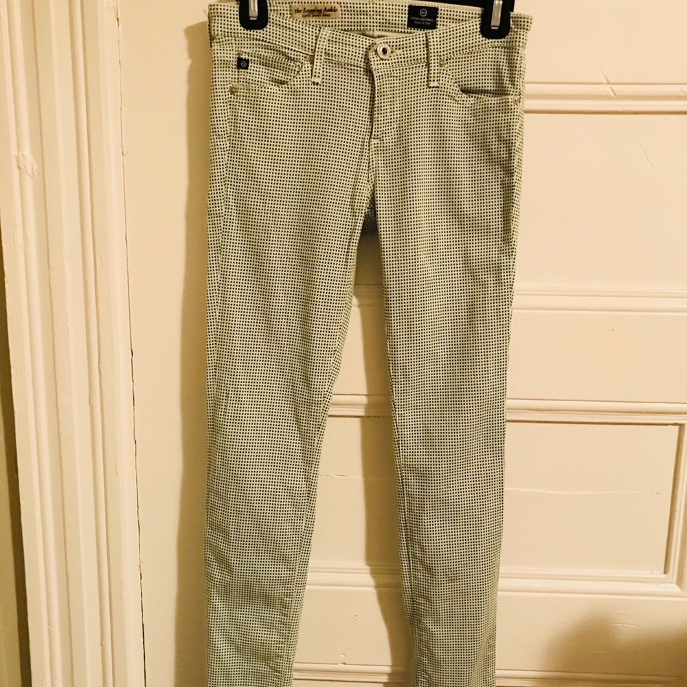Green gingham AG Stevie jeans