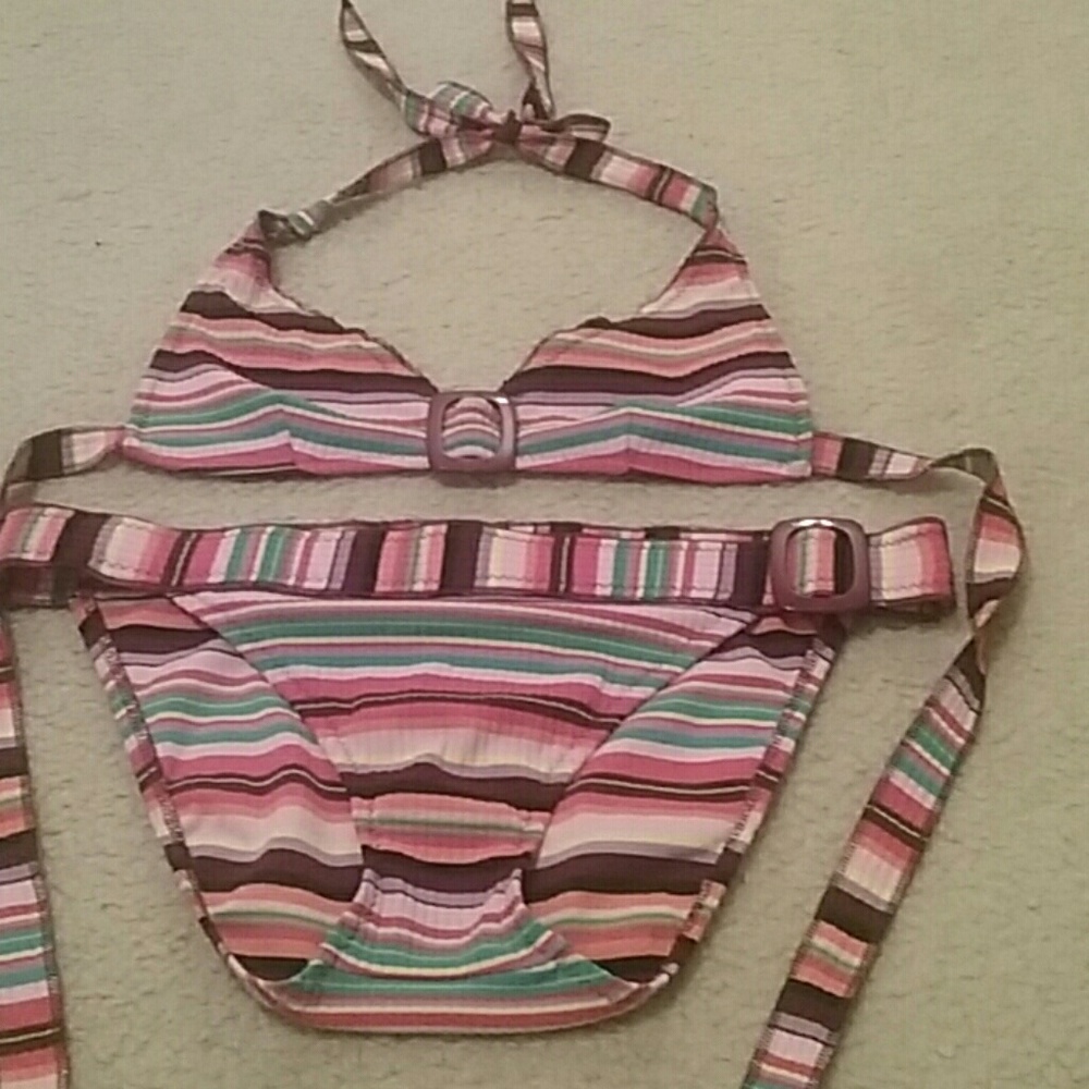 Becca stripped bikini set