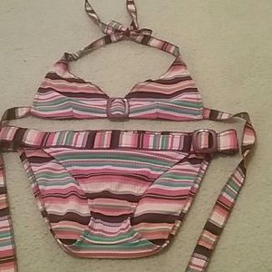 Becca stripped bikini set