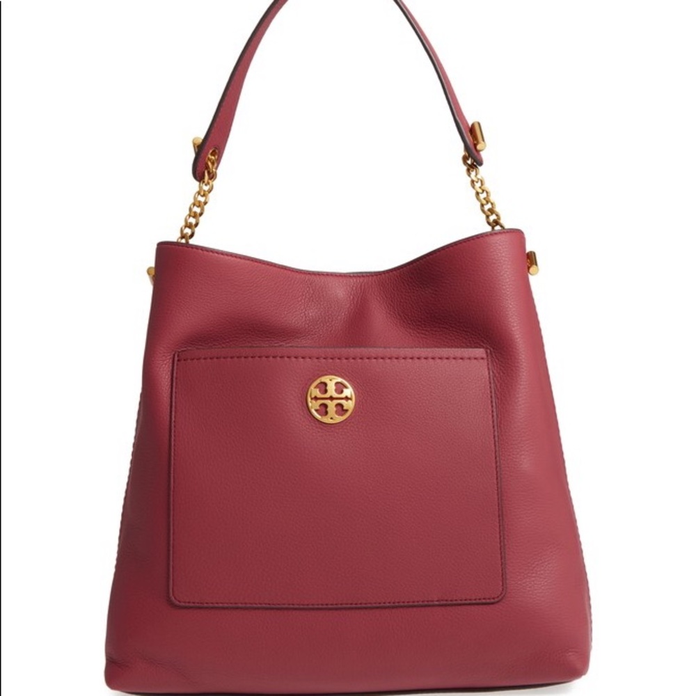 Tory Burch red leather chelsea hobo purse/ handbag