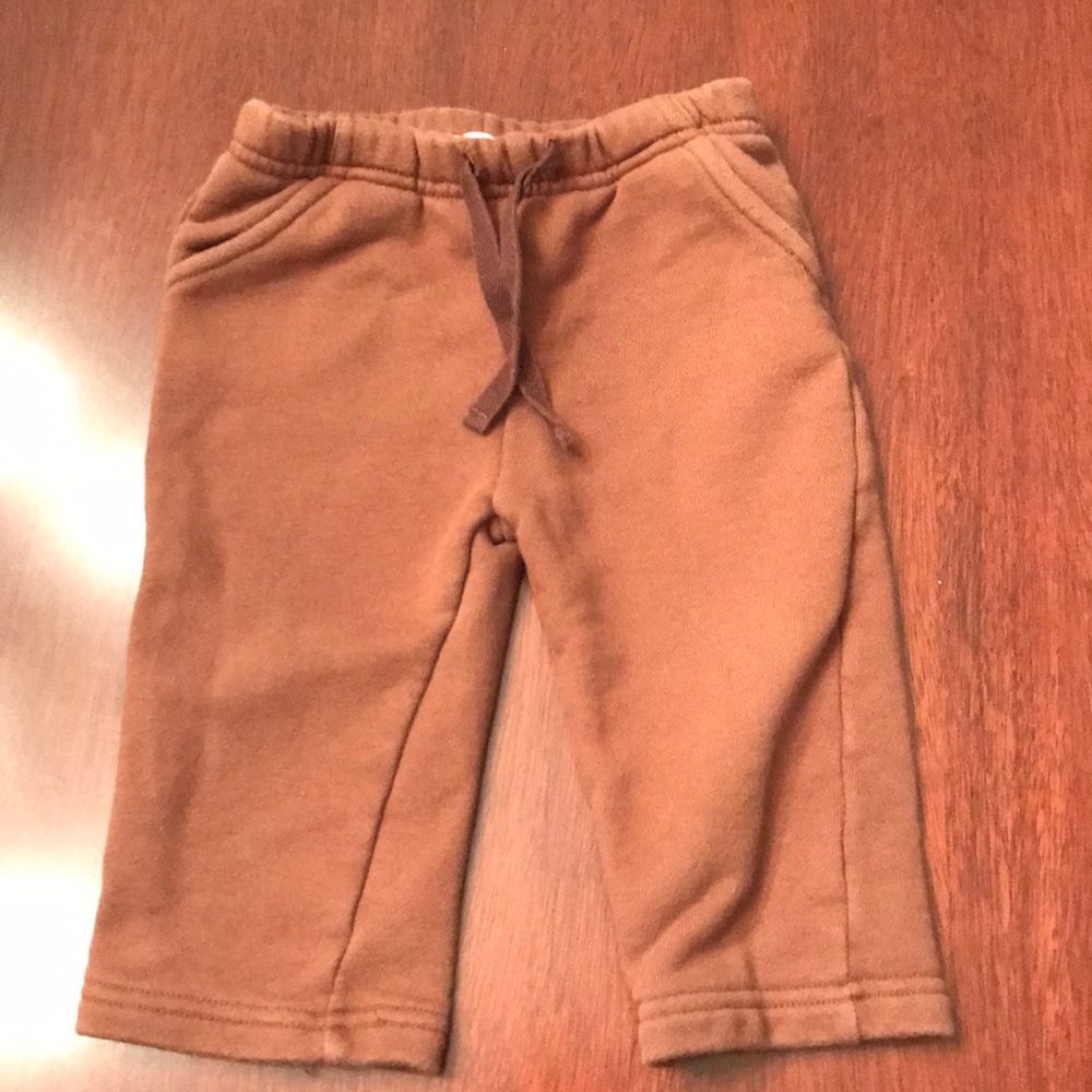 Le Top Brown Cotton Play Pants size 12 months