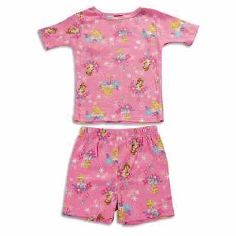 Disney Princess Girls Summer Pajama Set Pink NEW!